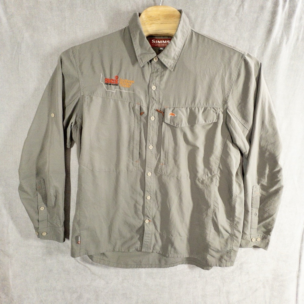 Simms Fly Fishing Long‎ Sleeve Shirt Mens XL Lake Outdoor Gorpcore Boating